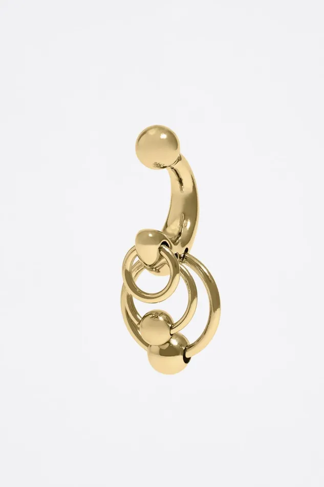 Gold Hoop Earring With Rings Gold Women Bimba Y Lola Jewelry Gold Hoop Earring With Rings Gold Women Bimba Y Lola Jewelry