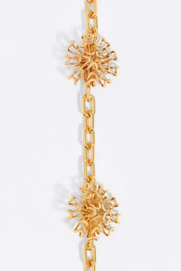 Gold Metal Chrysanthemums Bag Chain Gold Women Bimba Y Lola Bag Charms Gold Metal Chrysanthemums Bag Chain Gold Women Bimba Y Lola Bag Charms