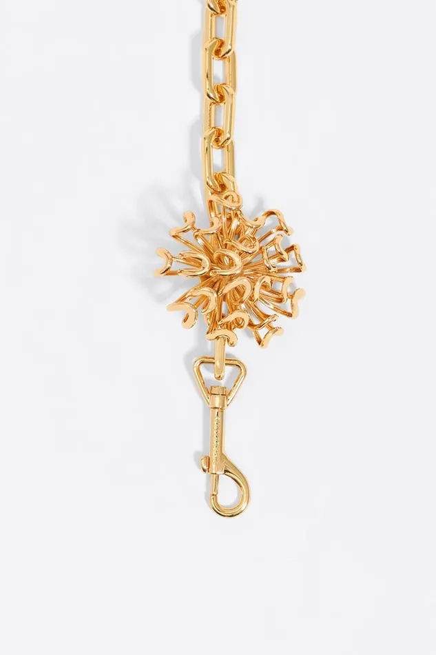 Gold Metal Chrysanthemums Bag Chain Gold Women Bimba Y Lola Bag Charms Gold Metal Chrysanthemums Bag Chain Gold Women Bimba Y Lola Bag Charms