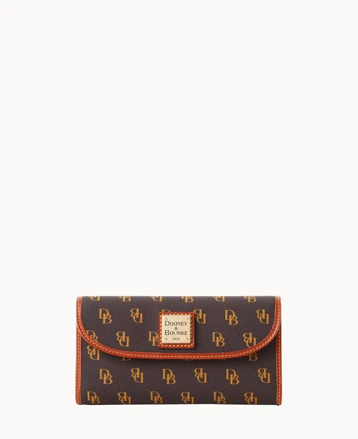 Gretta Continental Clutch Brown Tmoro ManWoman Dooney and Bourke Wallets
