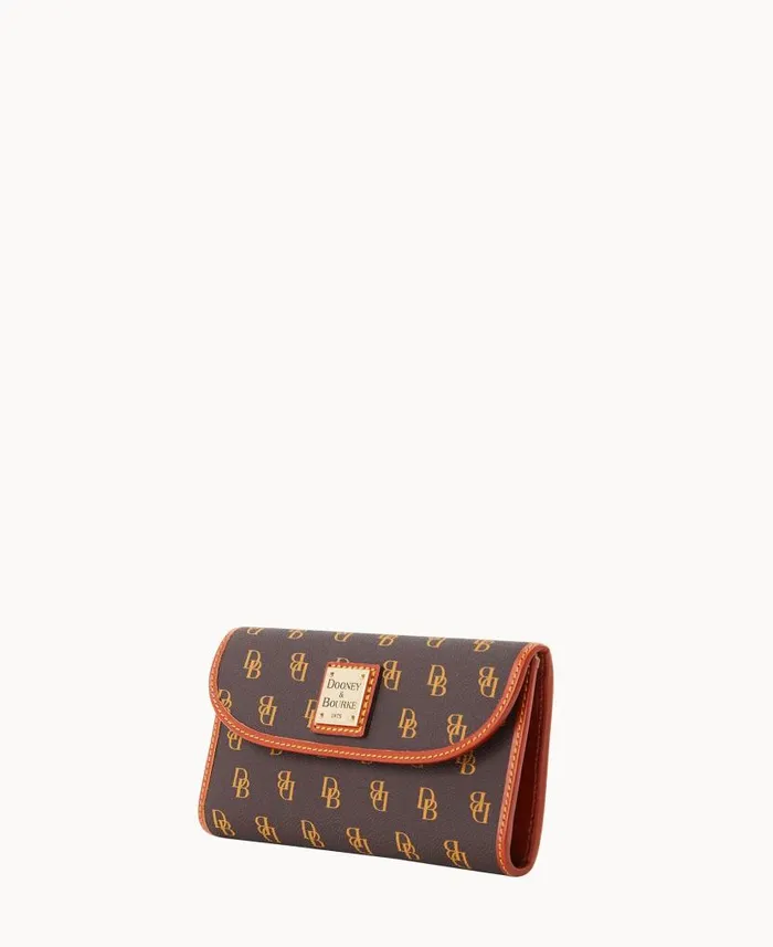 Gretta Continental Clutch Brown Tmoro ManWoman Dooney and Bourke Wallets Gretta Continental Clutch Brown Tmoro ManWoman Dooney and Bourke Wallets