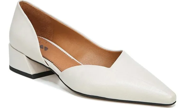 Heels Women Franco Sarto Sarto Monana Block Heel Pump Bone Leather
