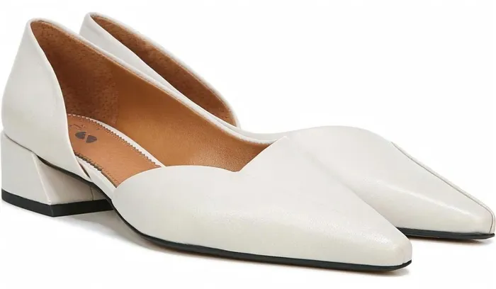 Heels Women Franco Sarto Sarto Monana Block Heel Pump Bone Leather