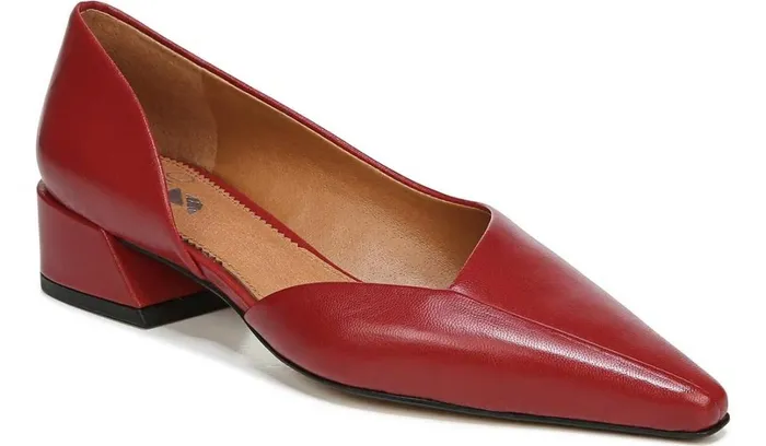 Heels Women Franco Sarto Sarto Monana Block Heel Pump Campari Leather