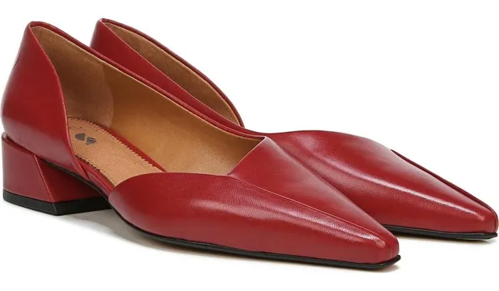 Heels Women Franco Sarto Sarto Monana Block Heel Pump Campari Leather