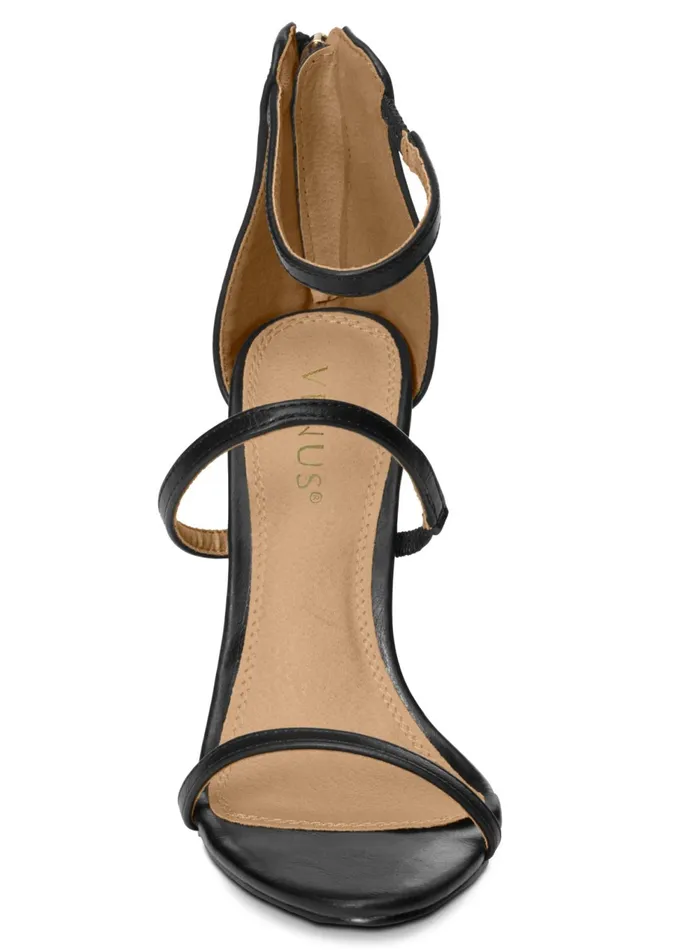 HIGH HEEL STRAPPY SANDALS Black Women VENUS Sandals and Wedges