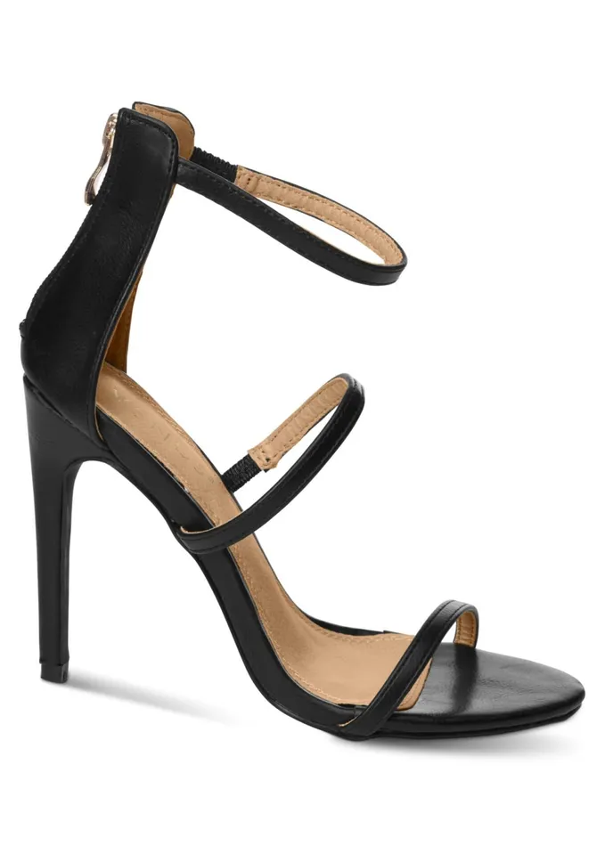 HIGH HEEL STRAPPY SANDALS Black Women VENUS Sandals and Wedges