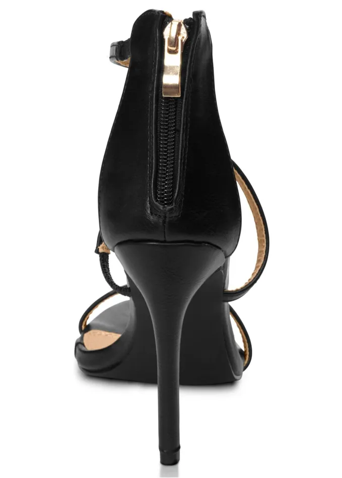 HIGH HEEL STRAPPY SANDALS Black Women VENUS Sandals and Wedges