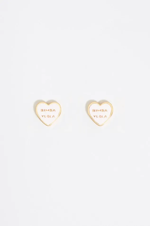 Ivory Heart Logo Earrings Ivory Women Bimba Y Lola Earrings