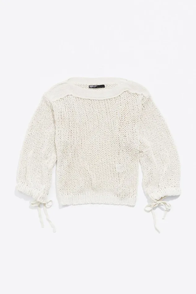 Ivory Oversize Openknit Sweater Ivory Women Bimba Y Lola Knitwear Ivory Oversize Openknit Sweater Ivory Women Bimba Y Lola Knitwear