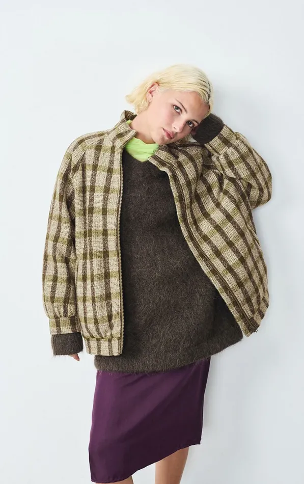 Jacket Tursburg Lizard Tartan Women American Vintage Jackets and Blazers