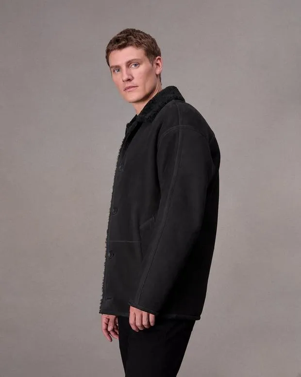 Jackets and Coats Men Rag and Bone Henderson Shearling Jacket Black