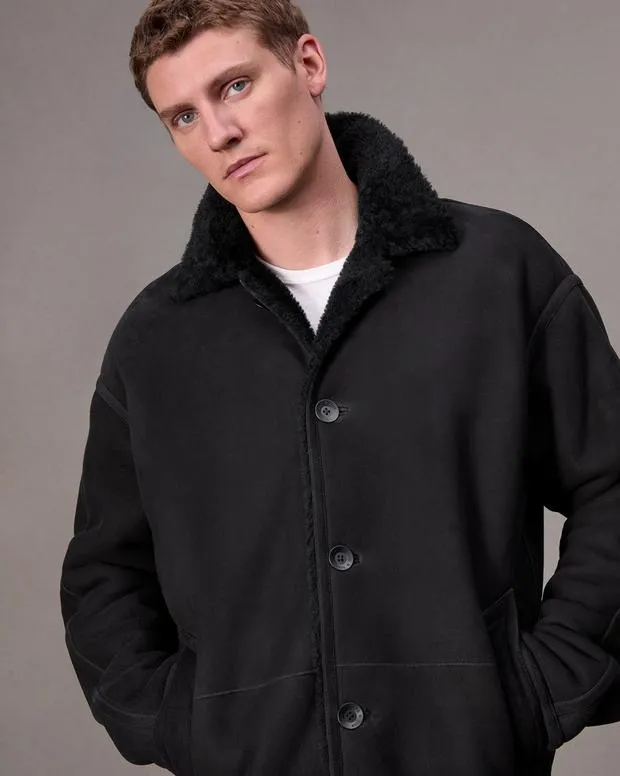 Jackets and Coats Men Rag and Bone Henderson Shearling Jacket Black