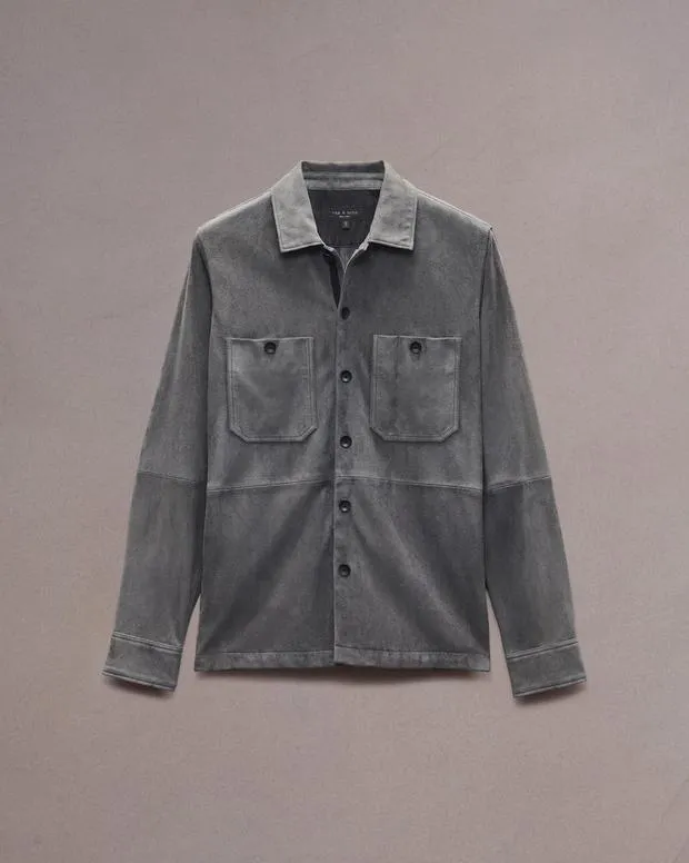 Jackets and Coats Men Rag and Bone Hyde Suede Shirt Thunder Blue