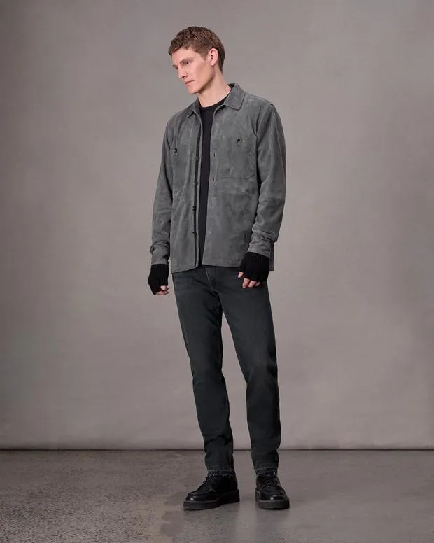 Jackets and Coats Men Rag and Bone Hyde Suede Shirt Thunder Blue