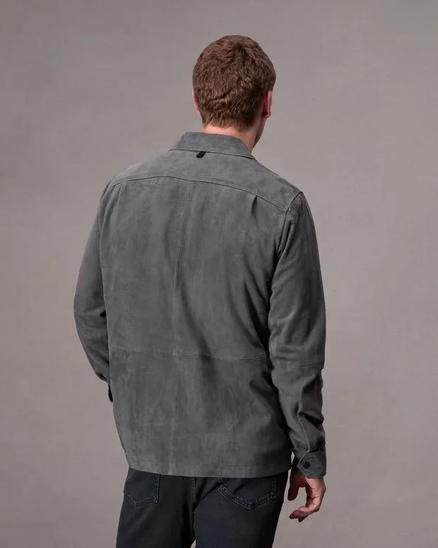 Jackets and Coats Men Rag and Bone Hyde Suede Shirt Thunder Blue