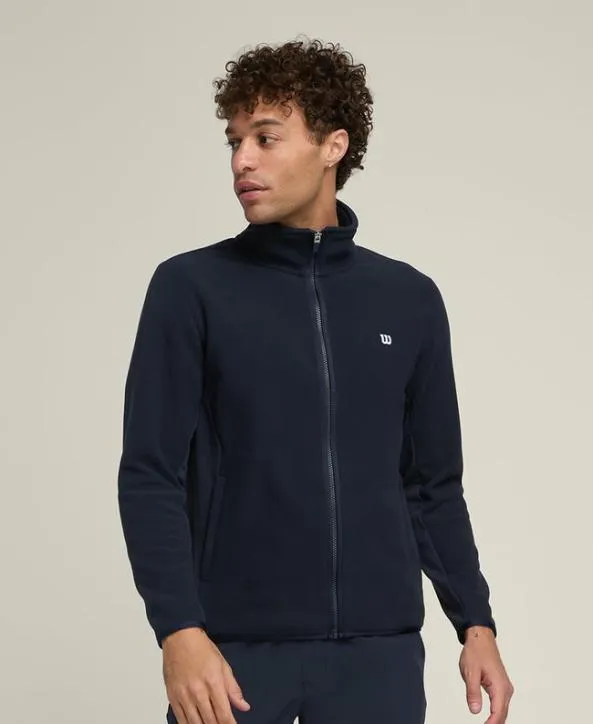 Jackets and Vests Men Wilson Off Court Fleece Jacket Classic Navy