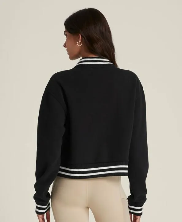 Jackets and Vests Women Wilson Hudson Cropped Varsity Bomber Black