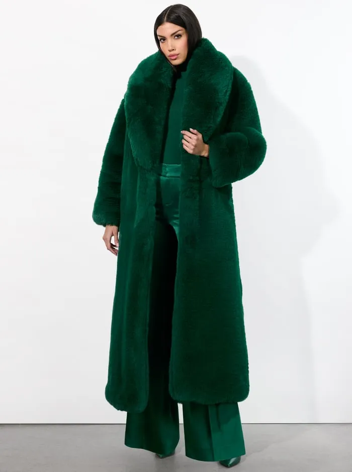 Jackets Coats Women Alice Olivia Yetta Faux Fur Coat Forest Green