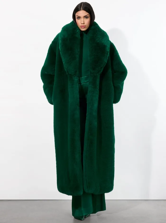 Jackets Coats Women Alice Olivia Yetta Faux Fur Coat Forest Green