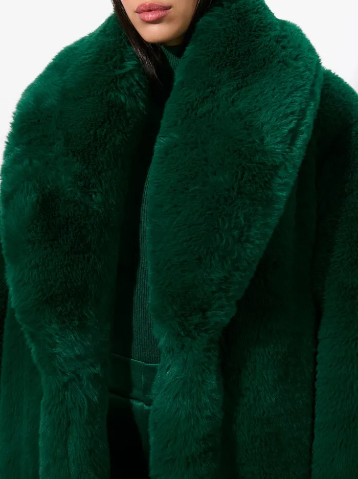 Jackets Coats Women Alice Olivia Yetta Faux Fur Coat Forest Green
