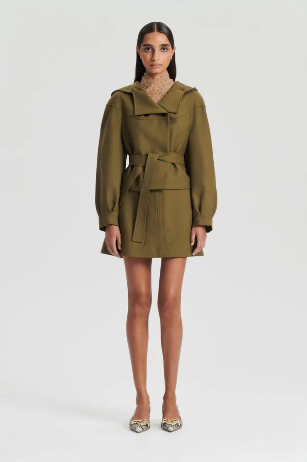 Jackets Women Scanlan Theodore CROPPED DUFFLE Olive