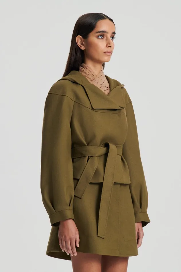 Jackets Women Scanlan Theodore CROPPED DUFFLE Olive Jackets Women Scanlan Theodore CROPPED DUFFLE Olive