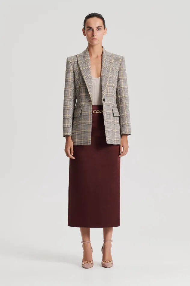 Jackets Women Scanlan Theodore PLAID TAILORED JACKET Ginger