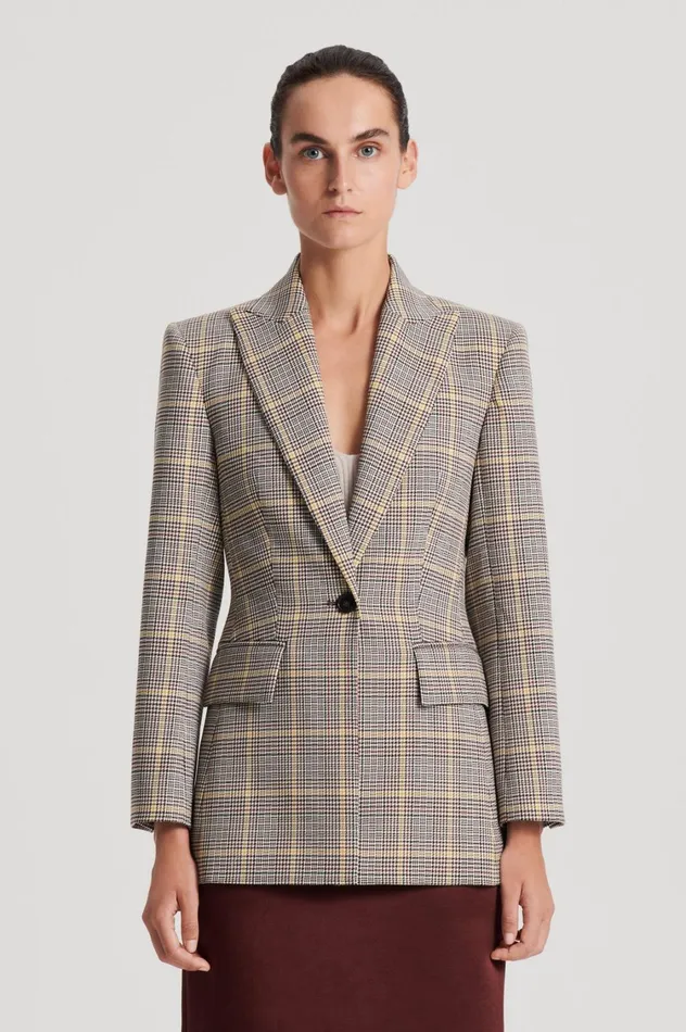 Jackets Women Scanlan Theodore PLAID TAILORED JACKET Ginger Jackets Women Scanlan Theodore PLAID TAILORED JACKET Ginger