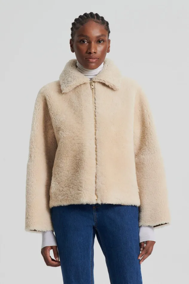 Jackets Women Scanlan Theodore SHEARLING COCOON SLEEVE JACKET Beige Jackets Women Scanlan Theodore SHEARLING COCOON SLEEVE JACKET Beige