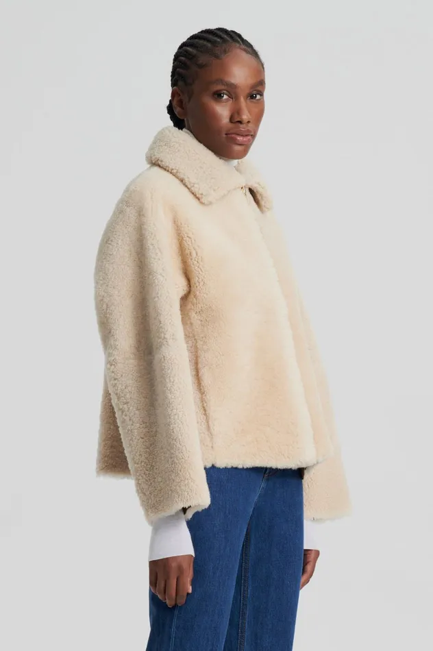 Jackets Women Scanlan Theodore SHEARLING COCOON SLEEVE JACKET Beige Jackets Women Scanlan Theodore SHEARLING COCOON SLEEVE JACKET Beige