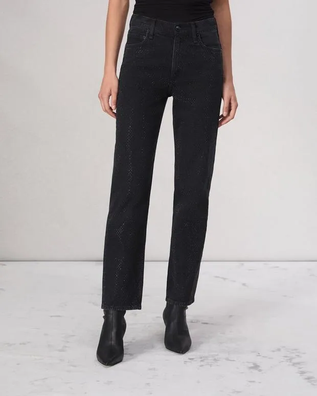 Jeans Women Rag and Bone Harlow Straight Jean Vintage Stretch Denim Sirin With Jewels