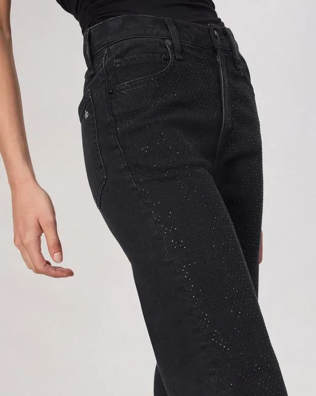 Jeans Women Rag and Bone Harlow Straight Jean Vintage Stretch Denim Sirin With Jewels