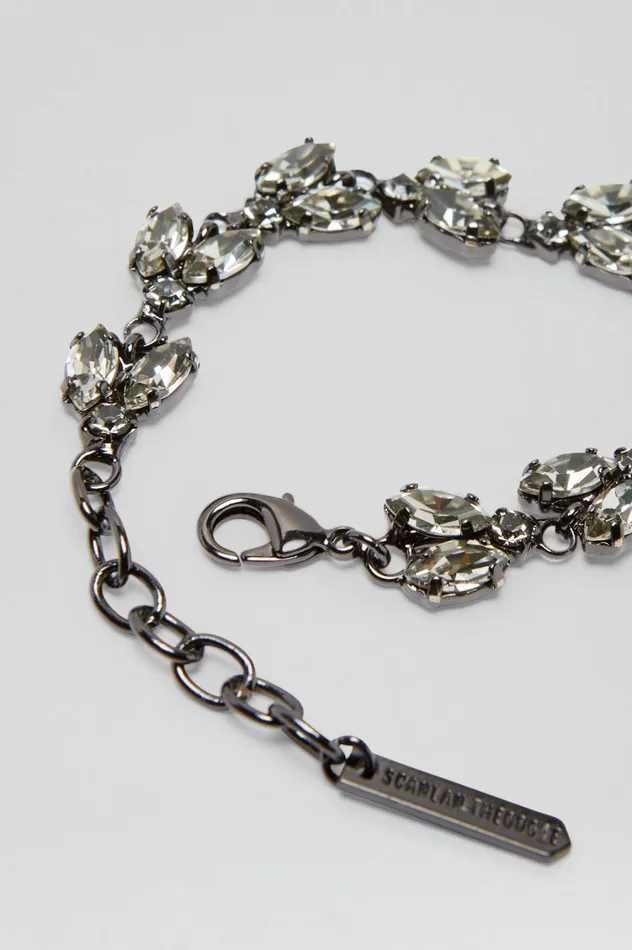 Jewelry Women Scanlan Theodore CRYSTAL LEAF BRACELET Blackdiamond Jewelry Women Scanlan Theodore CRYSTAL LEAF BRACELET Blackdiamond