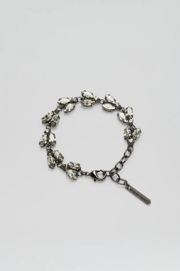 Jewelry Women Scanlan Theodore CRYSTAL LEAF BRACELET Blackdiamond Jewelry Women Scanlan Theodore CRYSTAL LEAF BRACELET Blackdiamond