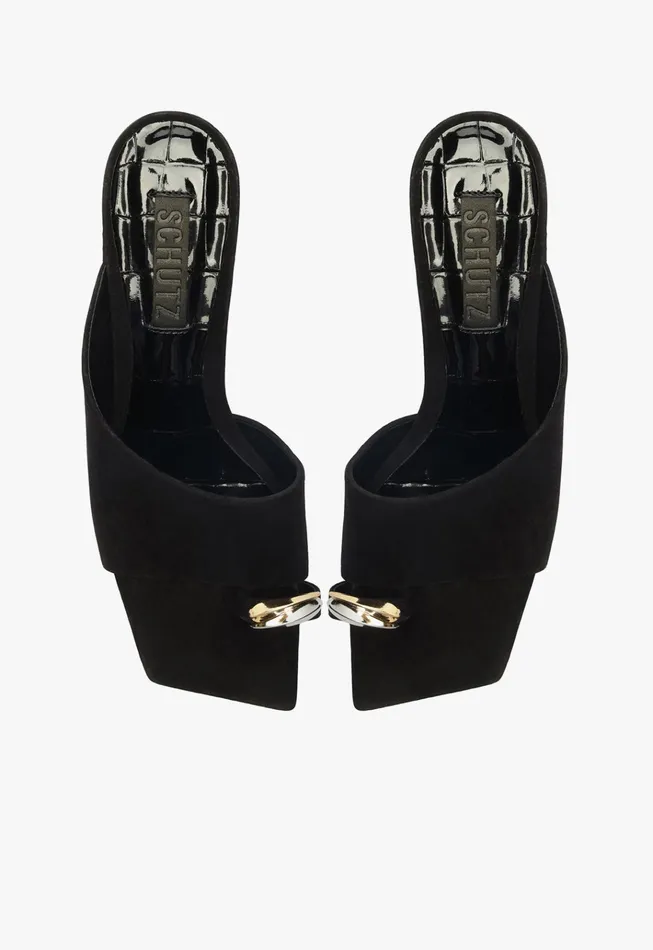 Jodie Mid Sandal Black Women Schutz Shoes Mules