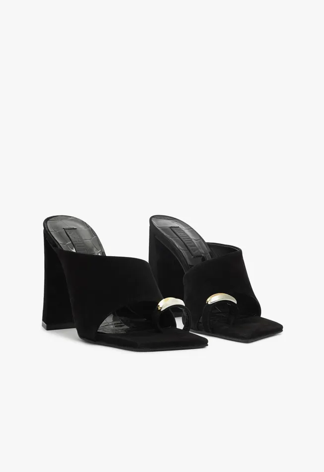 Jodie Sandal Black Women Schutz Shoes Mules