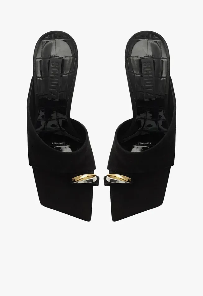 Jodie Sandal Black Women Schutz Shoes Mules