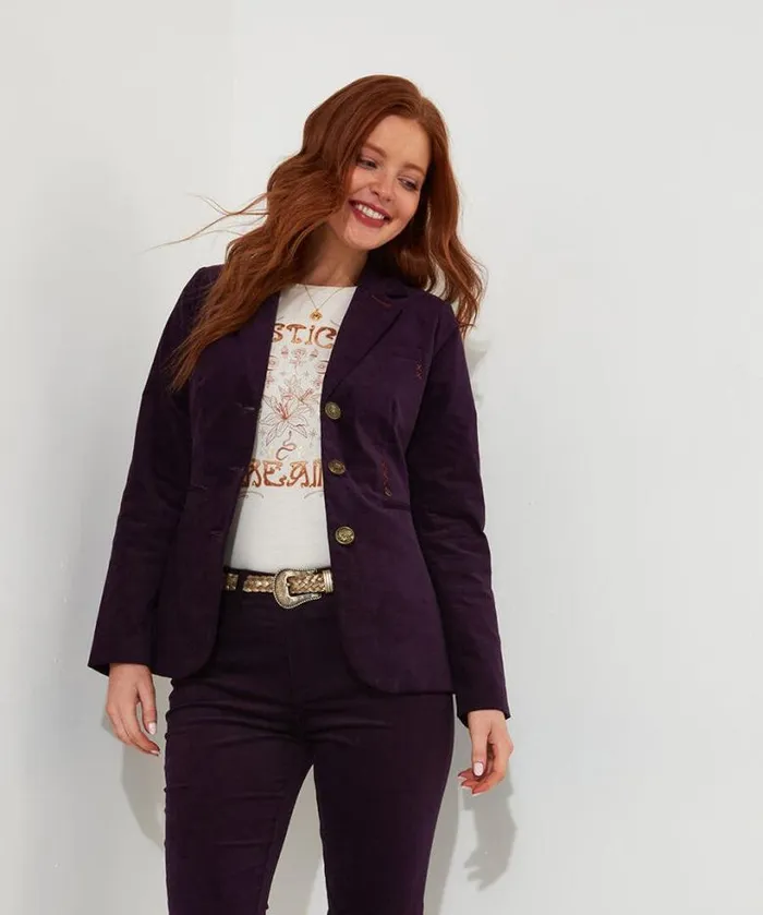 Joe Browns Coats and Jackets Women Magnificent Moleskin Jacket Purple
