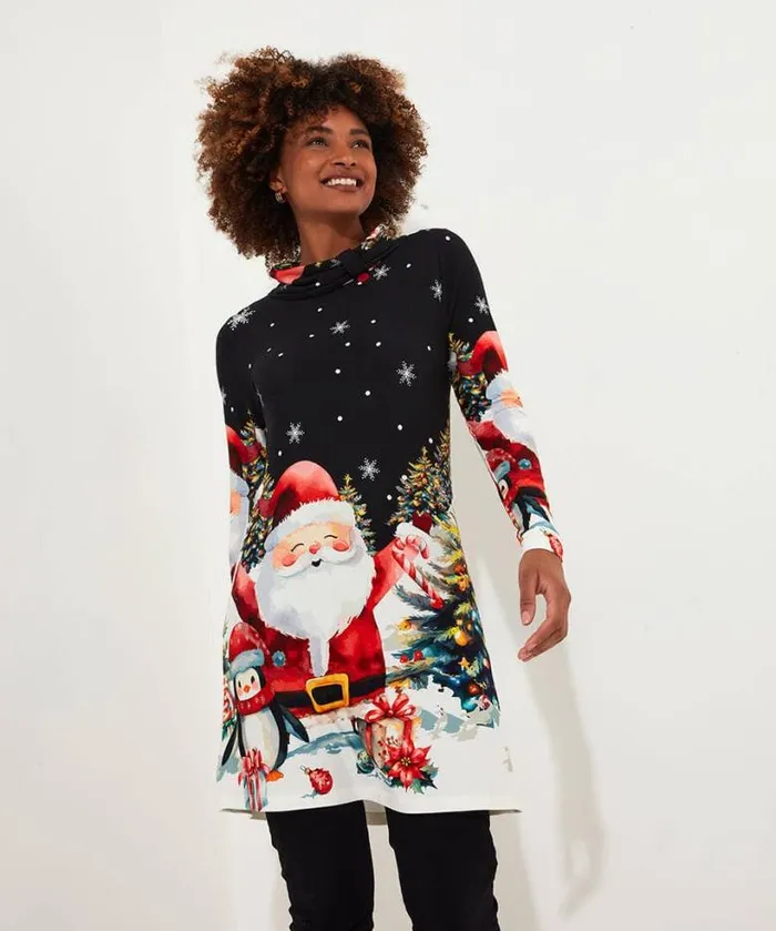 Joe Browns Dresses Women Christmas Cheer Tunic Black