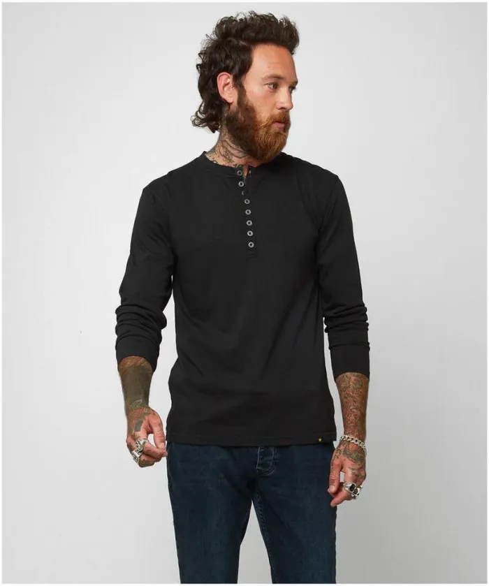 Joe Browns Henley Tops Men Distinctive Henley Black