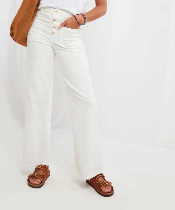 Joe Browns Jeans and Trousers Women Pippa Wide Leg Jeans White Joe Browns Jeans and Trousers Women Pippa Wide Leg Jeans White