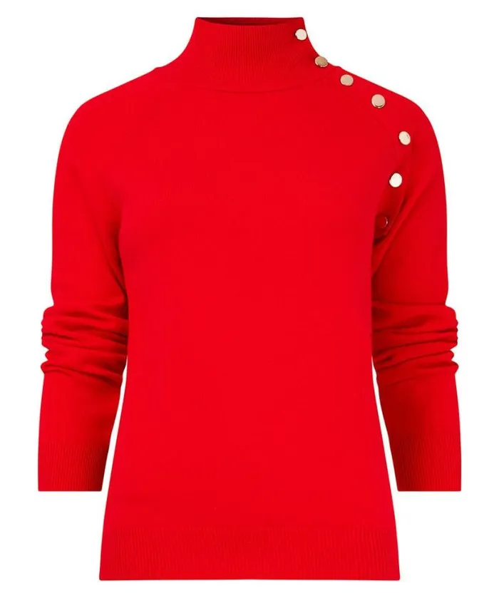 Joe Browns Knitwear and Cardigans Women Poppy High Neck Jumper Red Joe Browns Knitwear and Cardigans Women Poppy High Neck Jumper Red