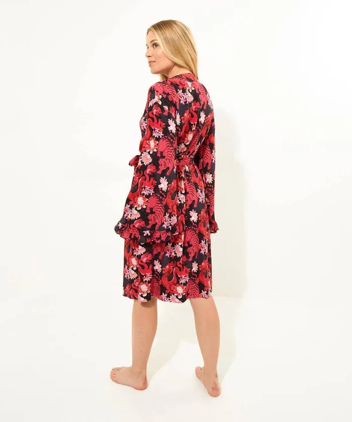 Joe Browns Loungewear and Pyjamas Women Daring Dragon Dressing Gown Pink Joe Browns Loungewear and Pyjamas Women Daring Dragon Dressing Gown Pink