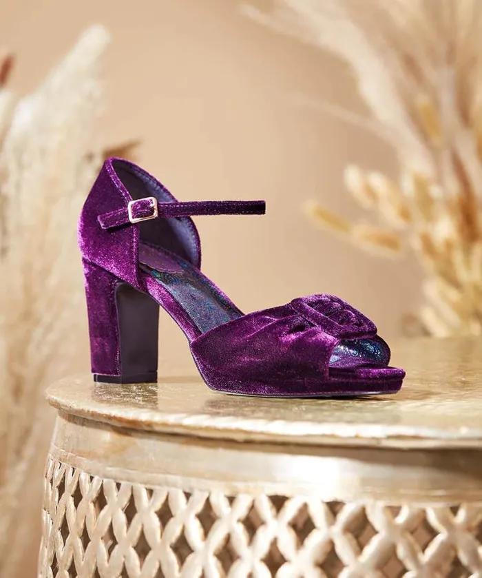 Joe Browns Shoes Sandals and Boots Women Leading Lady Velvet Shoe Purple