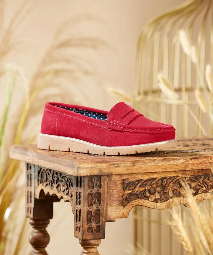 Joe Browns Shoes Sandals and Boots Women Palma Harbour Suede Loafer Red