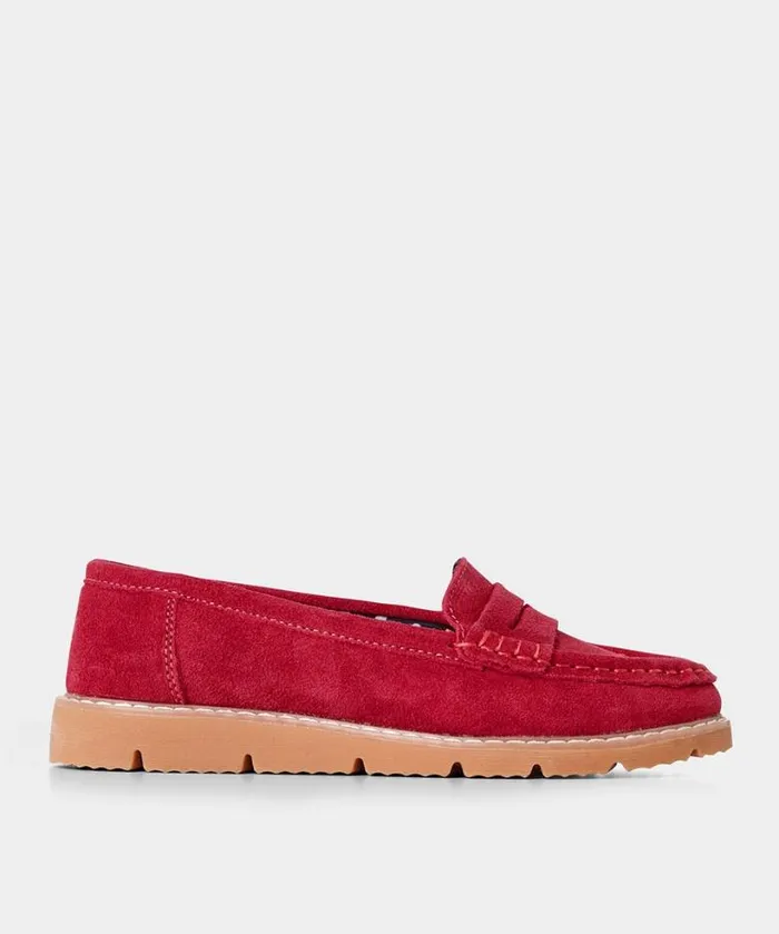 Joe Browns Shoes Sandals and Boots Women Palma Harbour Suede Loafer Red Joe Browns Shoes Sandals and Boots Women Palma Harbour Suede Loafer Red