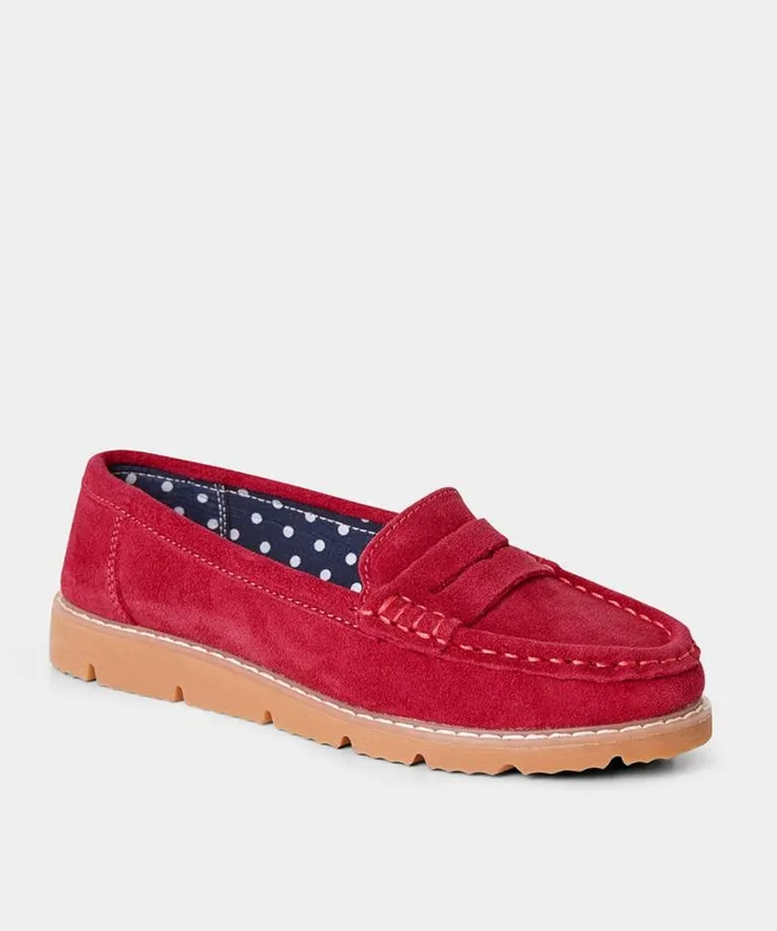Joe Browns Shoes Sandals and Boots Women Palma Harbour Suede Loafer Red Joe Browns Shoes Sandals and Boots Women Palma Harbour Suede Loafer Red