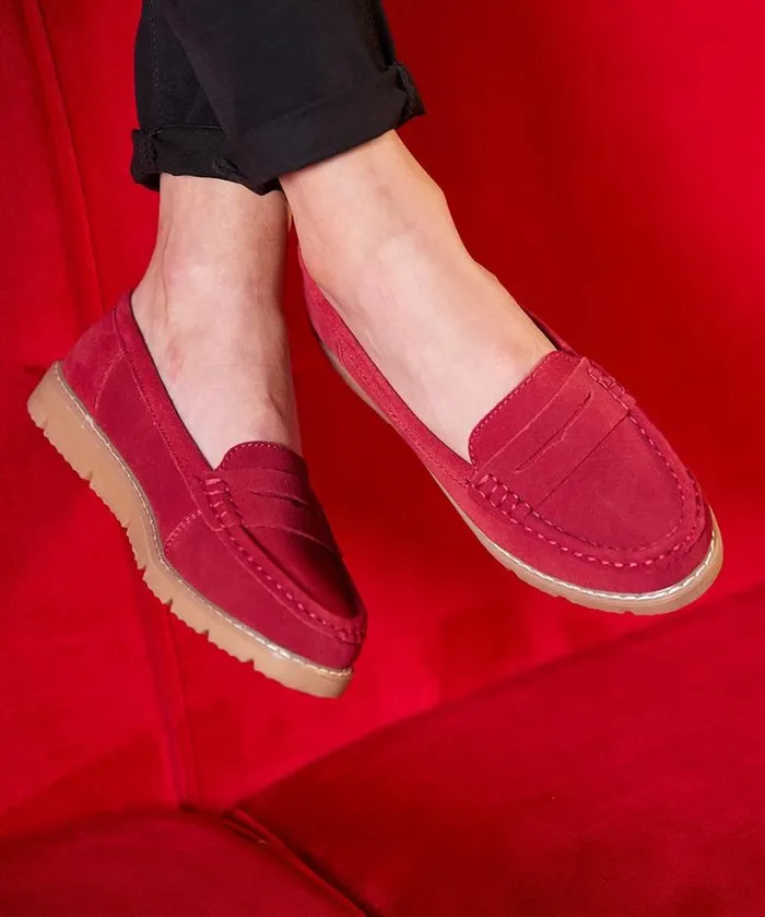 Joe Browns Shoes Sandals and Boots Women Palma Harbour Suede Loafer Red Joe Browns Shoes Sandals and Boots Women Palma Harbour Suede Loafer Red