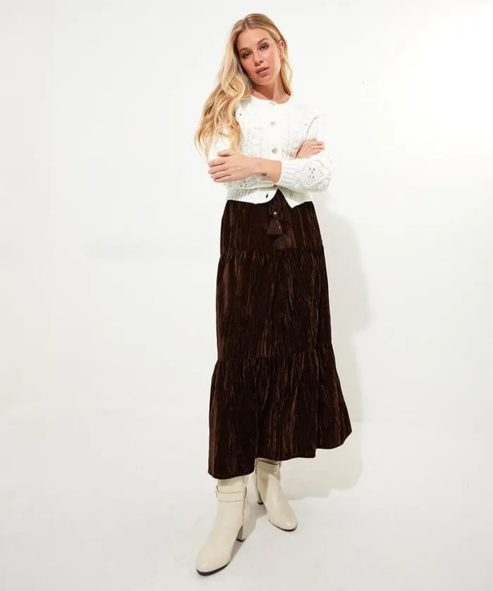 Joe Browns Skirts Women Remarkable Velour Tiered Skirt Purple Joe Browns Skirts Women Remarkable Velour Tiered Skirt Purple